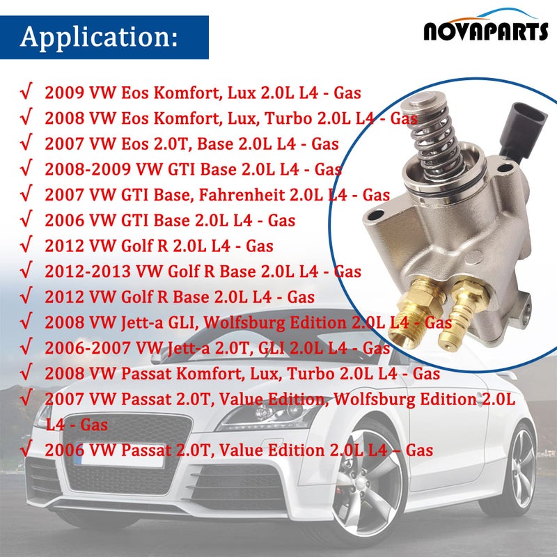 NOVAPARTS مضخة وقود عالية الضغط NOVAPARTS 06F127025L لأودي A4 كواترو 2005-2009 A3 2006-2008 TT 2008-2015 فولكس فاجن جيتا 2006-2008 باسات 2006-2008 إيوس GTI جولف R 2.0T 06F127025H 06F127025J HPP0004 - Image 3